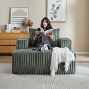 Grungis Modern Corduroy Sponge Single Sofa with Back Cushion & Pillow,Fluffy Sleeper Chair for Living Room & Bedroom - 4 of 4