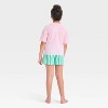 Girls' Barbie Graphic T-Shirt & Boxer Pajama Set - Pink - 2 of 4