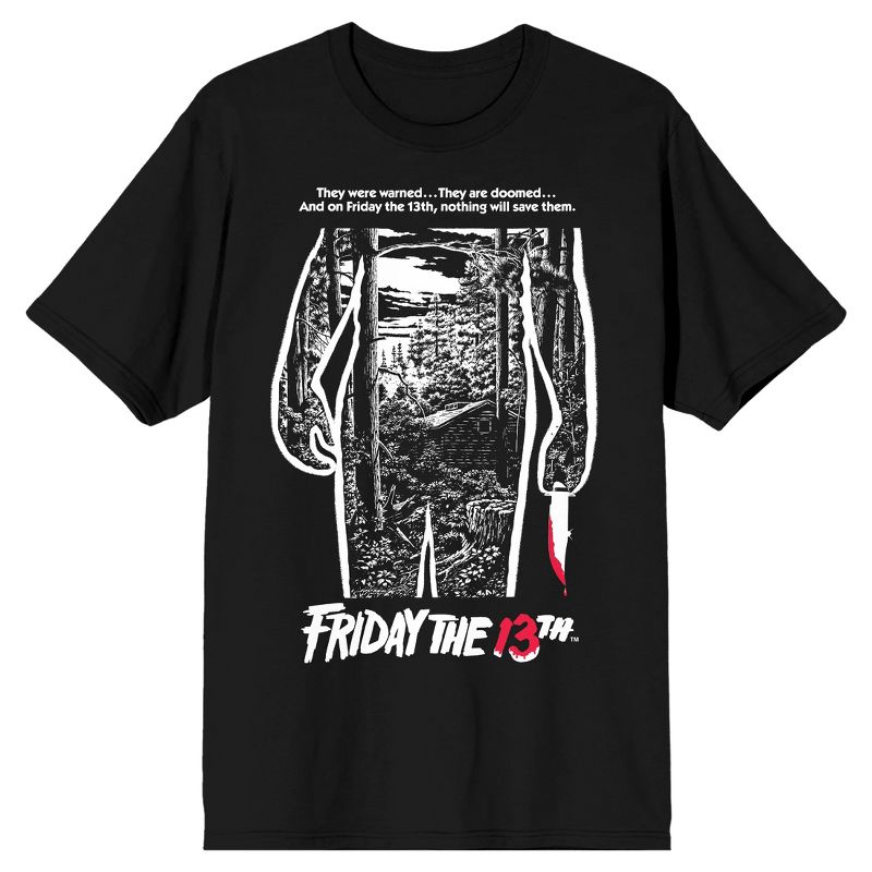 Friday the 13th Movie Poster Men's Black Tee, 1 of 3