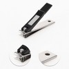 Unique Bargains Foldable Portable Black Cover Nail Clippers Set Black Silver Tone 1 Set - 3 of 4