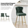 MAYEERTY Green Velvet Bar Stools Set of 2, Button-Tufted Wing-Back,Metal Legs for Kitchen Island & Pub - 4 of 4