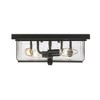 Sana Collection Outdoor Flush Mount Light - Black Glass, 4 Bulbs, Dimmable, 12" x 5" - 4 of 4