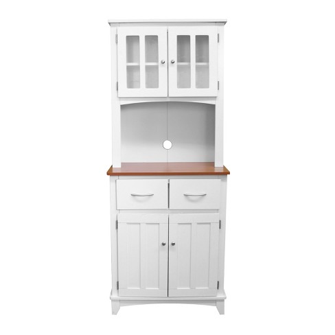 Traditional Microwave Cabinet White Cherry Home Source