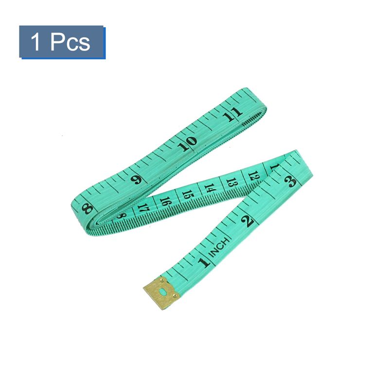 Unique Bargains Soft Plastic Flexible Tailor Seamstress Ruler Tape Measure Green 0.5"x60" 1 Pc, 3 of 5