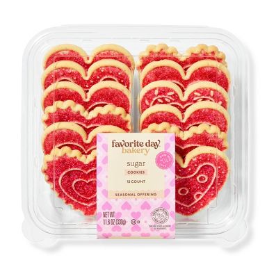 Valentine's Day Heart Shaped Sugar Cookies - 11.6oz/12ct - Favorite Day™