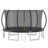NAYSAYE Trampoline 14FT Pumpkin Shaped with Safety Net and 6 Support Poles for Outdoor Fun, Black, 168.00"*102.00"*137.35" - 2 of 4