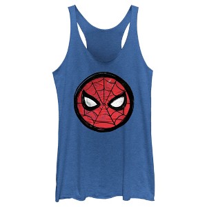 Women's Spider-Man: Beyond Amazing Mask Sketch Circle Racerback Tank Top - 1 of 4