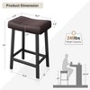 Counter Height Bar Stools Set of 2,PU Leather Barstools with Heavy Duty Metal Legs, Thick Saddle Seats Breakfast Stools - 3 of 4