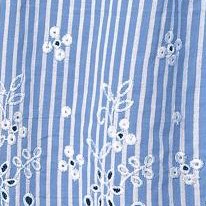 french blue stripe eyelet embroidery
