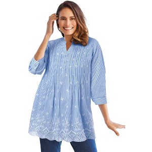 Woman Within Embroidered Pintuck Tunic - 1 of 4