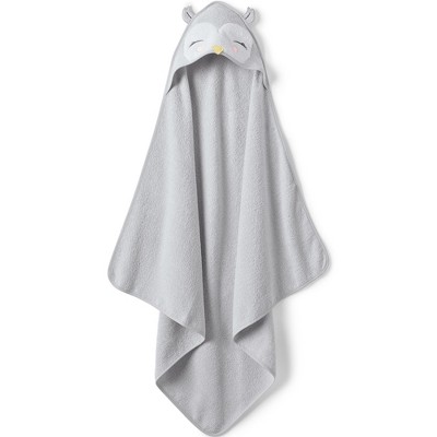 Adorable Gray and Yellow Cotton Hooded Baby Bath Towel