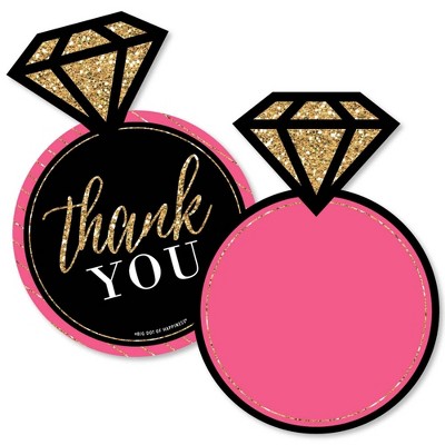 Big Dot Of Happiness Flannel Fling Before The Ring - Shaped Thank You Cards  - Plaid Bachelorette Party Thank You Note Cards With Envelopes - Set Of 12  : Target