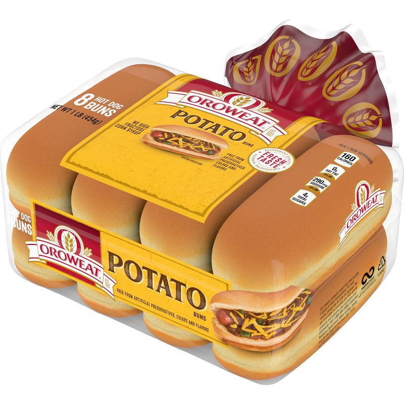 Oroweat Potato Hot Dog Buns - 16oz, 4 of 9