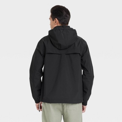Мужские куртки Goodfellow & Co Men's Hooded Rain Coat - Goodfellow & Co™ Black L: Lightweight Wind-Resistant Ripstop, Elastic Banded Cuffs, Machine Washable — фото 2