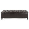 Modern Upholstered Tufted Chelsea Storage Ottoaman for bedroom living room,brown-Christopher Knight Home - 2 of 4