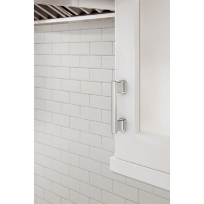 Polished Chrome Modern Cabinet Pulls with Mounting Hardware, 10-Pack