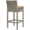 Modway Conduit Bar Stool Outdoor Patio Wicker Rattan Set of 2 - Light Gray Mocha - 4 of 4