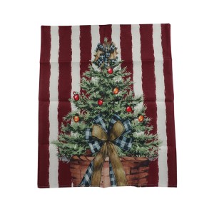 Unique Bargains Dining Chair Slipcovers Linen Red White 22.83 " x 19.29 " 1 Pc - 1 of 4