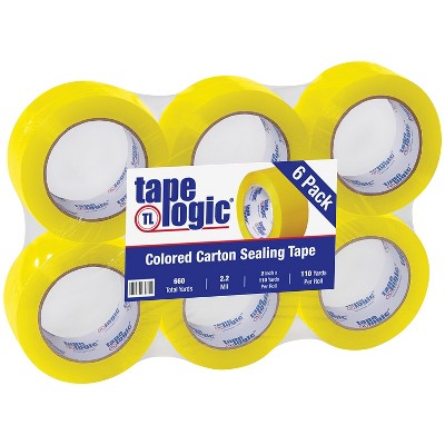 Tape Logic Carton Sealing Tape 2.2 Mil 2" x 110 yds. Yellow 6/Case T90222Y6PK