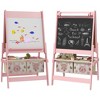 Infurnic Baby Activity Gyms Art for Kids with Paper Roll, Double Sided Whiteboard and Chalkboard with Painting Paper Stand, Pink, 21.3"*18.3"*36.5" - 4 of 4