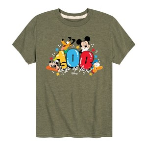 Boys' - Disney - 100 Days of Fun Mickey Mouse Donald Duck Goofy Pluto Short Sleeve Graphic T-Shirt - 1 of 4