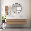 59 x 18 in. Solid Surface Wall Mount Bathroom Double Vessel Sink with Faucet Holes in Matte White - 3 of 4