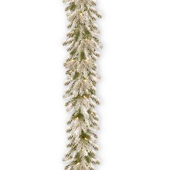 National Tree Company 9 ft. Snowy Sheffield Spruce Garland with Twinkly™ LED Lights