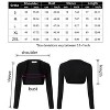 Coolmee Women Long Sleeve Cardigan Jacket Knit Sweaters Cropped Open Front Bolero Shrug - 4 of 4