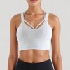 Anna-Kaci Active Women's Strappy V Neck Sports Bra Top with Wide Shoulder Bands and Soft Stretch Fabric - 2 of 4