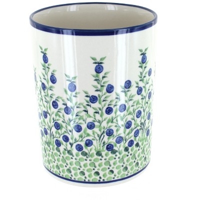 Blue Rose Polish Pottery 832 Zaklady Utensil Jar