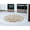 HomeRoots 4' Gold and Ivory Round Abstract Washable Non Skid Area Rug - 2 of 4