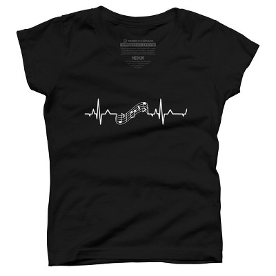 Girl's Design By Humans Music Is My Heartbeat By Hoangcathrine T-shirt ...