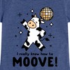 Girls' - Instant Message - Watch Me Moove Disco Cow Fitted Short Sleeve Graphic T-Shirt - 2 of 4