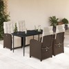 vidaXL Garden Dining Set Brown, Cream White - 2 of 4