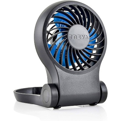 TREVA 3.5" Battery/USB Fan with AC Adapter - Gray