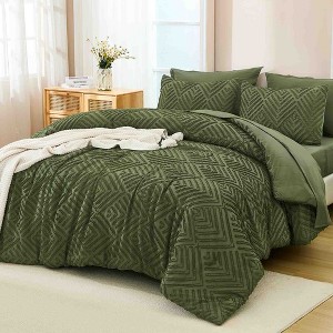 BAGOKIE 7 Pieces Tufted Bed in a Bag Comforter Set for All Season - 1 of 4