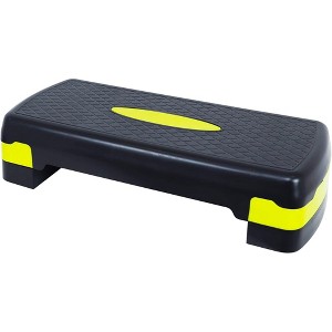Fitvids Adjustable Aerobic Stepper Platform, Non-Slip Workout, 27", Black/Lemon - 1 of 4