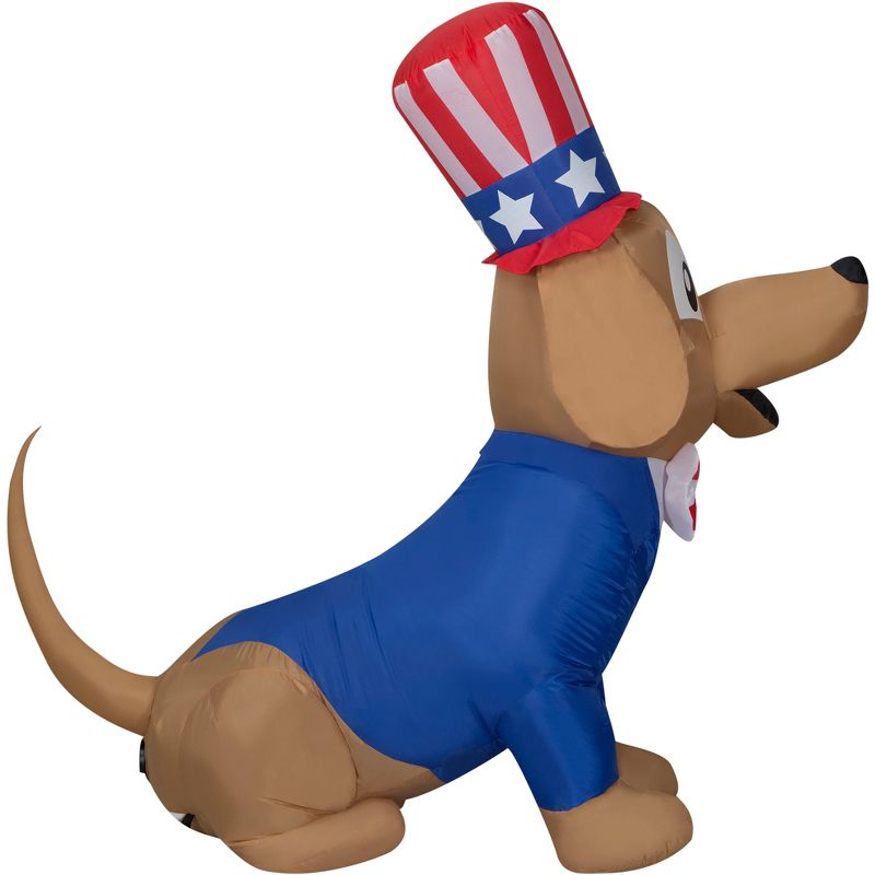 Gemmy Airblown Inflatable Patriotic Pooch, 5 ft Tall, Blue, 3 of 6
