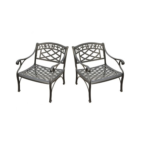 Sedona 2pk Outdoor Chairs Black Crosley