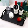 ATTOP 3 Pack Black Serving Trays with Handles,16 x 11IN Rectangular Non Skid Multi-Purpose Plastic OttomanTray for Restaurant, Parties,Table, Kitchen - 4 of 4