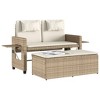 vidaXL Garden Bench Beige PE rattan, powder-coated steel, polyester Medium - 4 of 4