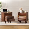 WOWLIVE Wooden Nightstand with 2 Drawers, Modern Bedside Table with Outlets & LED Lights, File Cabinet - 2 of 4