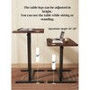 Overbed Bedside Table with Wheels, Height Adjustable Mobile Standing Desk, Rolling Computer Cart, Split Tilting Tray Table for Home Hospital Use - 4 of 4