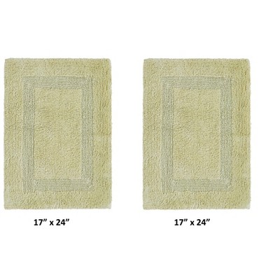 Lux Sage 100% Cotton Tufted Reversible Bath Rug Set