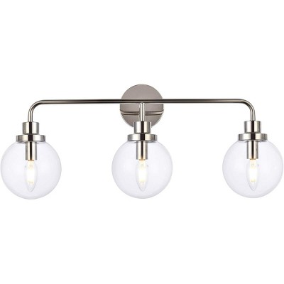 Elegant Lighting Hanson 3 lights bath sconce in polished nickel with clear shade