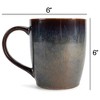 Elanze Designs Reactive Glaze 17 ounce Ceramic Curved Body Mugs Set of 4, Cascade Brown - 4 of 4