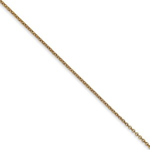 Black Bow Jewelry 0.9mm 14k Yellow Gold Solid Round Cable Chain Necklace - 1 of 4
