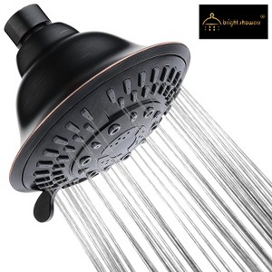 High Pressure 5-Spray Fixed Shower Head, Angle Adjustable - 1 of 4