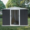 CAVINAS Outdoor Storage Shed Metal Garden Shed with Single Door and Apex Roof for Garden - 2 of 4