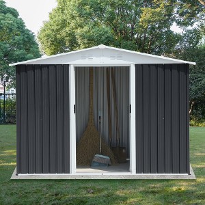 NicBex 6*4ft Outdoor Storage Shed Metal Garden Shed with Single Door and Apex Roof, Weatherproof and Durable, for Garden Tools and Equipment - 1 of 4